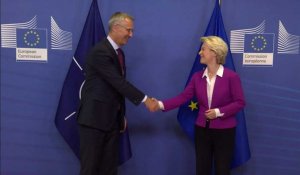 La présidente de la Commission européenne reçoit le chef de l'OTAN