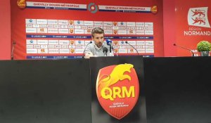 Football - Ligue 2. Réaction Luka Elsner après la victoire du HAC à QRM