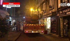 VIDÉO. À Dinan, la grande échelle des pompiers déployée rue de la Mittrie