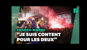 Après France-Maroc, la joie partagée des supporters des deux camps à Paris