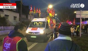 VIDÉO. Contre la réforme des retraites, une marche aux flambeaux dans les rues de Quimper