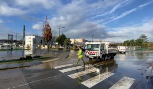 Wimille : le parking de Carrefour Market inondé