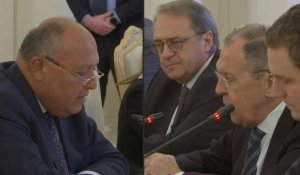 Le ministre russe des Affaires étrangères, Sergueï Lavrov, reçoit son homologue égyptien
