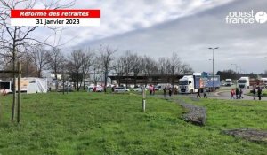 VIDÉO. Grève du 31 janvier : à Sablé-sur-Sarthe, le rond-point de LDC bloqué 