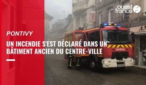 VIDÉO. Incendie dans le centre-ville de Pontivy : six personnes ont été évacuées
