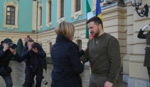 Volodymyr Zelensky rencontre la Première ministre italienne Giorgia Meloni à Kiev