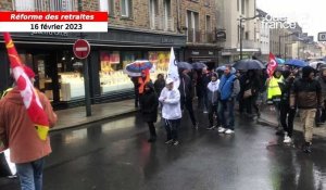 VIDEO. À Coutances, le cortège s’élance sous la pluie, jeudi 16 février