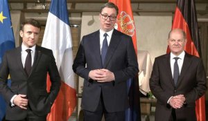 Macron, le président serbe Vučić et le chancelier allemand Scholz se rencontrent à Munich