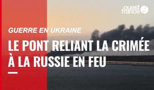 VIDÉO. Guerre en Ukraine : après une explosion sur le pont de Crimée, la Russie lance une enquête criminelle 