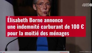 VIDÉO. Élisabeth Borne annonce une indemnité carburant de 100 € pour la moitié des ménages