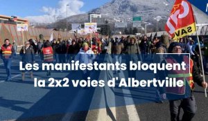 Albertville : la manifestation contre la réforme des retraites bloque la voie rapide