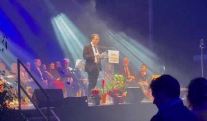 Arques : début du discours du maire Benoît Roussel lors des voeux du maire salle du Cosec