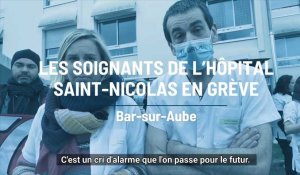 Les soignants de l'hôpital Saint-Nicolas de Bar-sur-Aube en grève