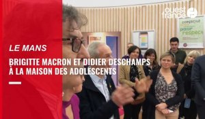 Brigitte Macron et Didier Deschamps visitent la Maison des adolescents du Mans.