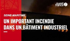 VIDÉO. Les images de l'incendie sur le site de Bolloré Logistics, près de Rouen