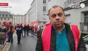 VIDÉO. À Brest, 70 personnes manifestent en soutien aux salariés des raffineries