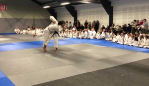 Démonstration de judo à l'occasion de l'inauguration du nouveau dojo rue des Stations à Lille