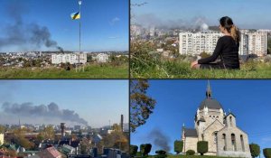 De la fumée s'élève au-dessus de Lviv, à l'ouest de l'Ukraine, suite à des frappes russes