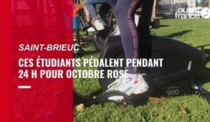 VIDEO. A Saint-Brieuc, ces étudiants pédalent 24 h pour Octobre Rose