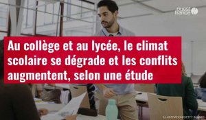 VIDÉO. Au collège et au lycée, le climat scolaire se dégrade et les conflits augmentent, selon une étude