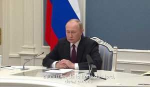 Poutine assiste par visio-conférence à l'entraînement des forces de dissuasion nucléaire