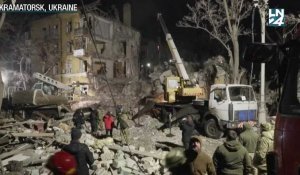 Ukraine : frappe contre un immeuble civil à Kramatorsk