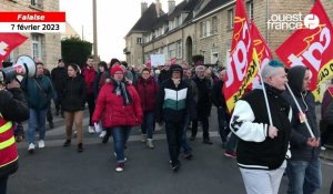 VIDÉO. Grève du 7 février. Près de 200 manifestants réunis à Falaise contre la réforme des retraites 
