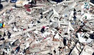 Séisme en Turquie: Vues aériennes de Kahramanmaras sous les décombres