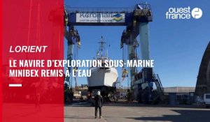 VIDÉO. Le navire océanographique Minibex remis à l’eau à Lorient