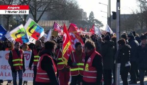  Grève du 7 février. Le départ de la manifestation à Angers 