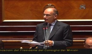 Letta au Parlement italien: "Donnez-nous votre confiance"