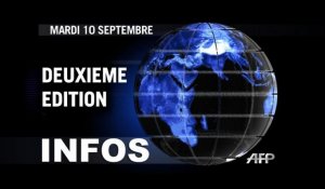 AFP - Le JT, 2e édition du mardi 10 septembre. Durée: 01:34