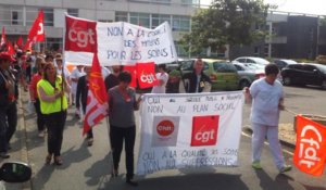 Manifestation à l'hôpital de Carhaix