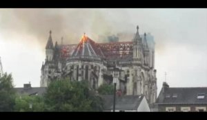 Violent incendie de la basilique Saint-Donatien à Nantes