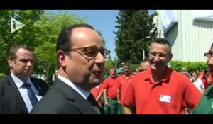 François Hollande, en visite chez les ex-Fralib «dans un tout autre contexte»