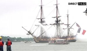 L'«Hermione», la réplique du navire de La Fayette, débarque à Yorktown