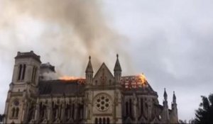 Les images amateures de l'incendie de la basilique Saint-Donatien à Nantes