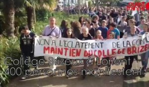 Manifestation devant le collège Brizeux à Lorient