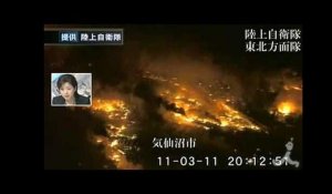 Tsunami-Japon: incendie autour de Kesennuma