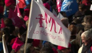 Manif pour tous: des milliers de personnes défilent à Paris