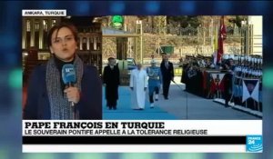 Le pape François prône la tolérance religieuse en Turquie