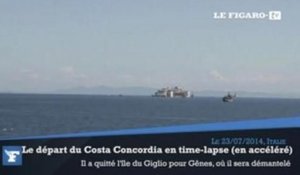 Le départ du Costa Concordia de l'île du Giglio en time-lapse
