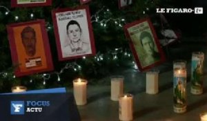 Mexique : un sapin de Noël orné des portraits des 43 étudiants disparus
