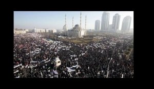 CHARLIE HEBDO - Manifestation massive en Tchétchénie contre les caricatures du prophète Mahomet