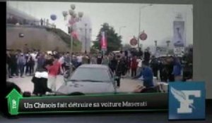 Un Chinois en colère détruit sa Maserati : le Top Média du 16 mai 2013