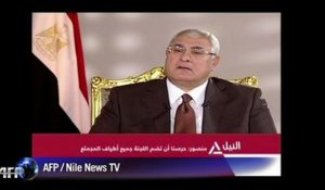 Egypte: le nouveau président respectera le calendrier électoral