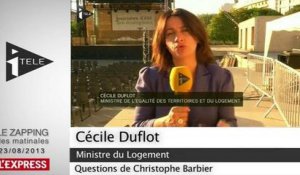 Taxe carbone : « c'est la vraie mise en place d'une transition énergie » selon Cécile Duflot