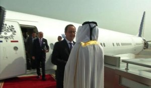Arrivée de François Hollande au Qatar