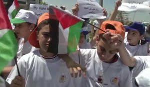 Cisjordanie: manifestation de soutien aux enfants de Gaza
