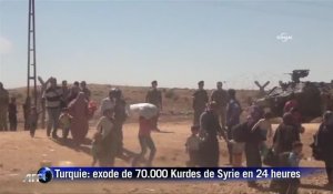 Turquie: exode de 70.000 Kurdes de Syrie en 24 heures